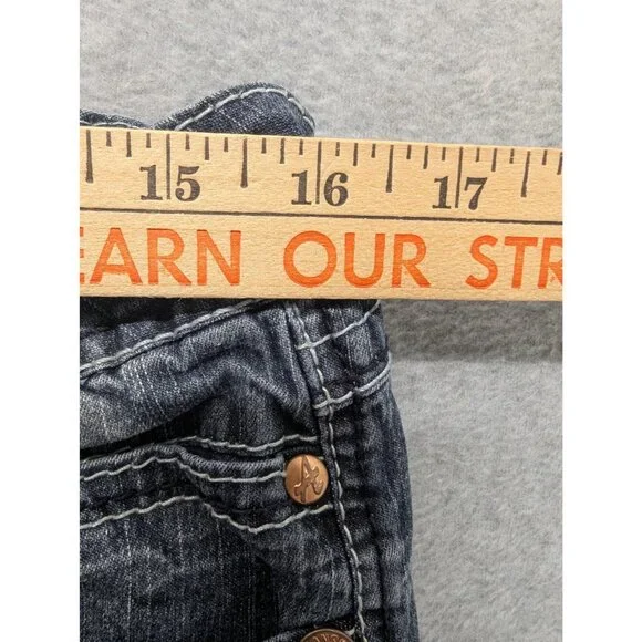 Angels Jeans Juniors 13 Blue Dark Wash Low Rise Skinny Stretch Embroidered - Picture 4 of 14